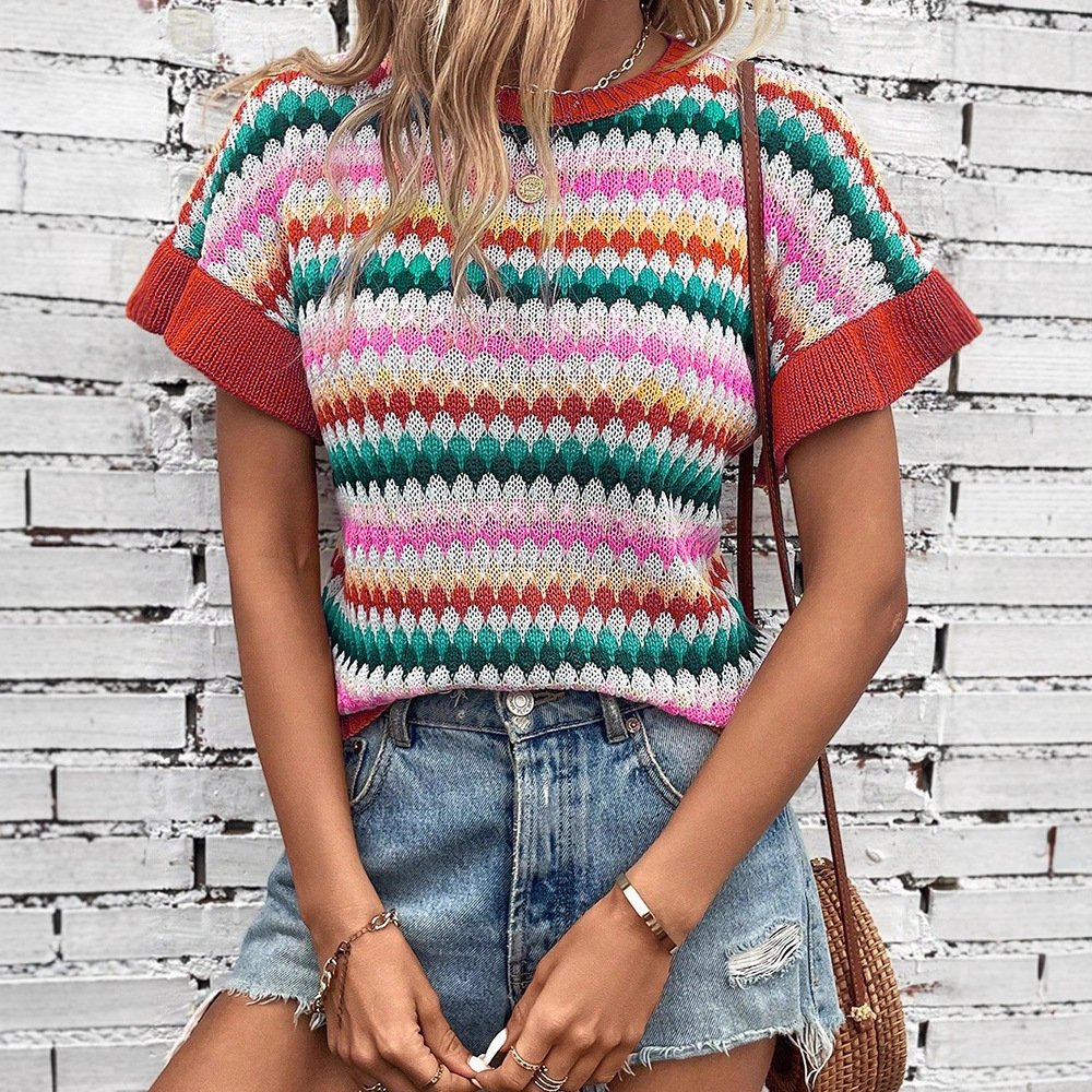 Casual Color Block Tee