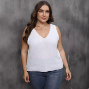 Casual White V-Neck Sweater for Women