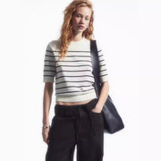 Casual Striped Crew-neck Tee for Women