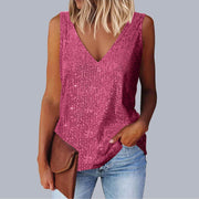 Sequin V-Neck Vest Top