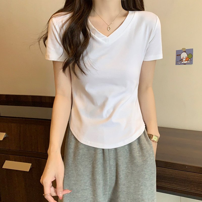 Slim Fit V-Neck Tops
