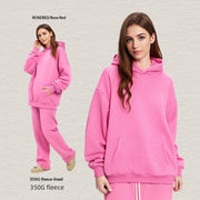 Men's Fleece-Lined Hooded Sweatshirt Set for Casual Comfort