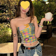 Chic Plaid Tube Top