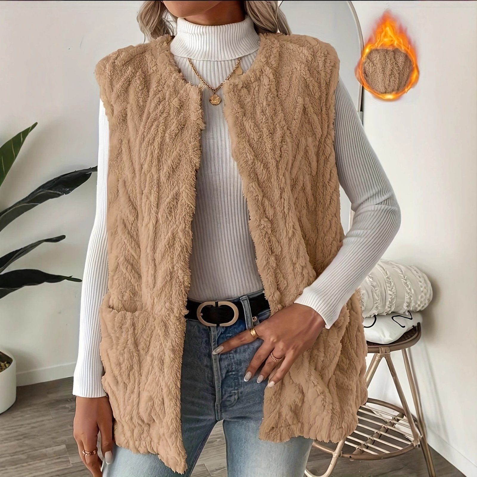 Cozy Double-Sided Plush Vest for Women