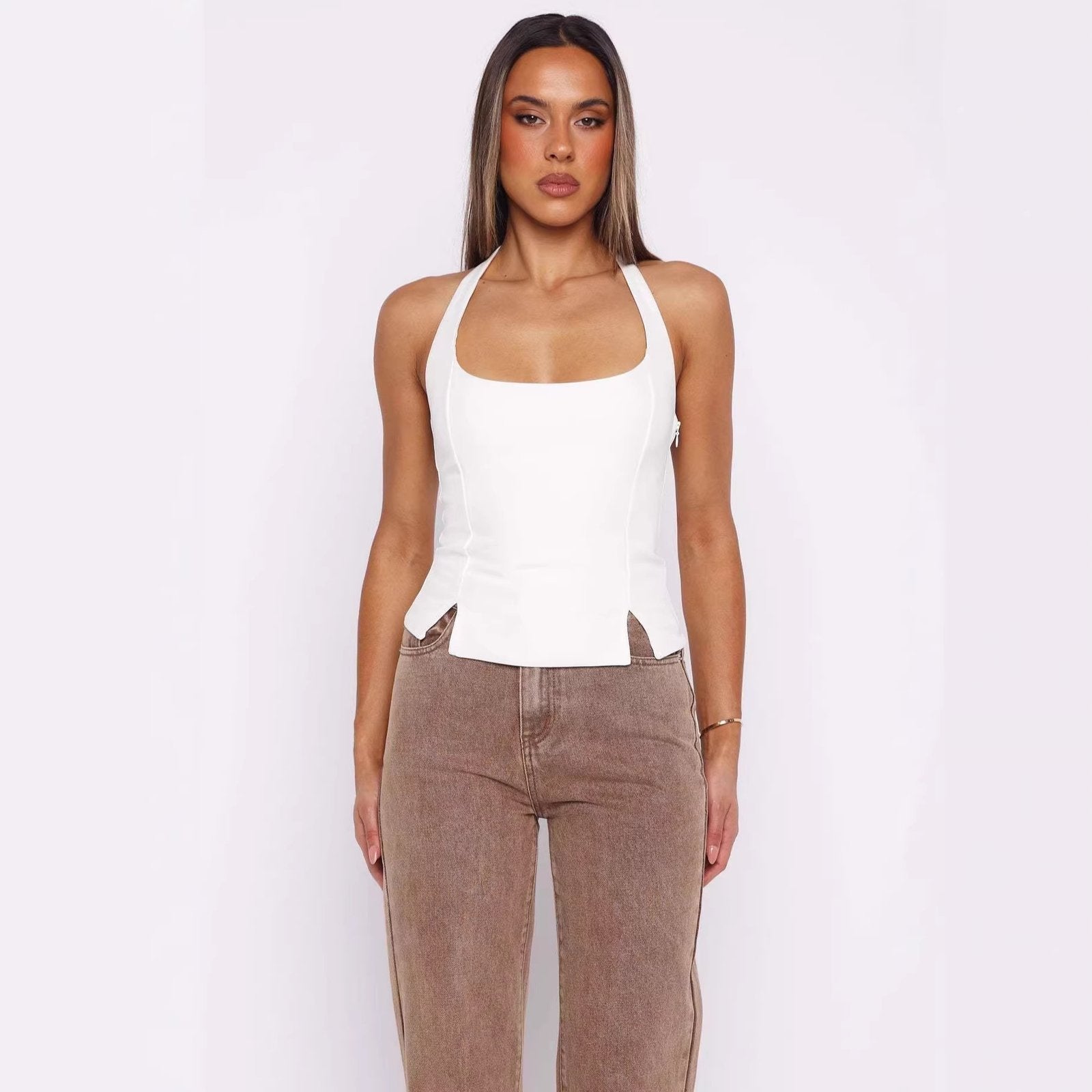 Halter Neck Women's Top - Slim Fit Street Fashion