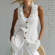 Sleeveless V-Neck Blouse