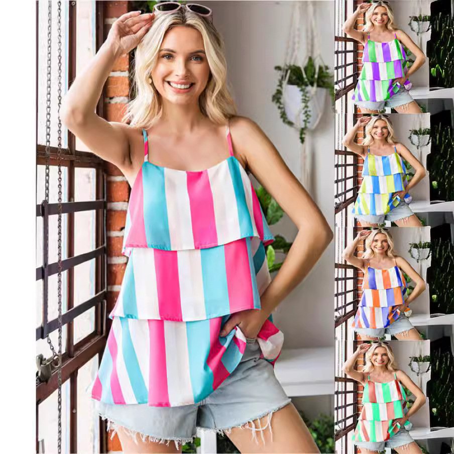 Loose Fit Striped Camisole Top