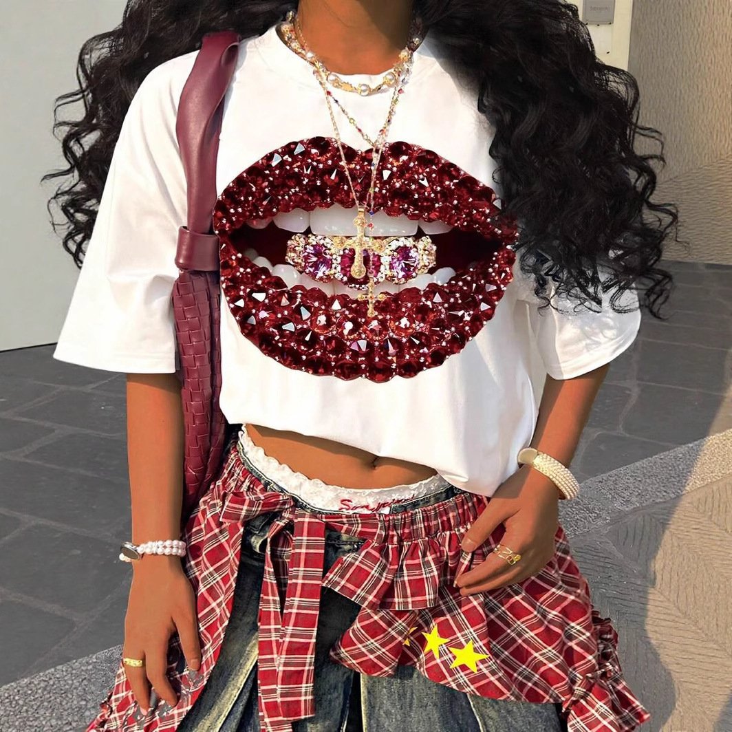 Funny Lip Print Top