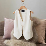Women's Fashion Vest Top with Button Detail