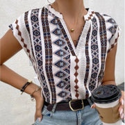 Bohemian Batwing Sleeve V Neck Blouse for Women