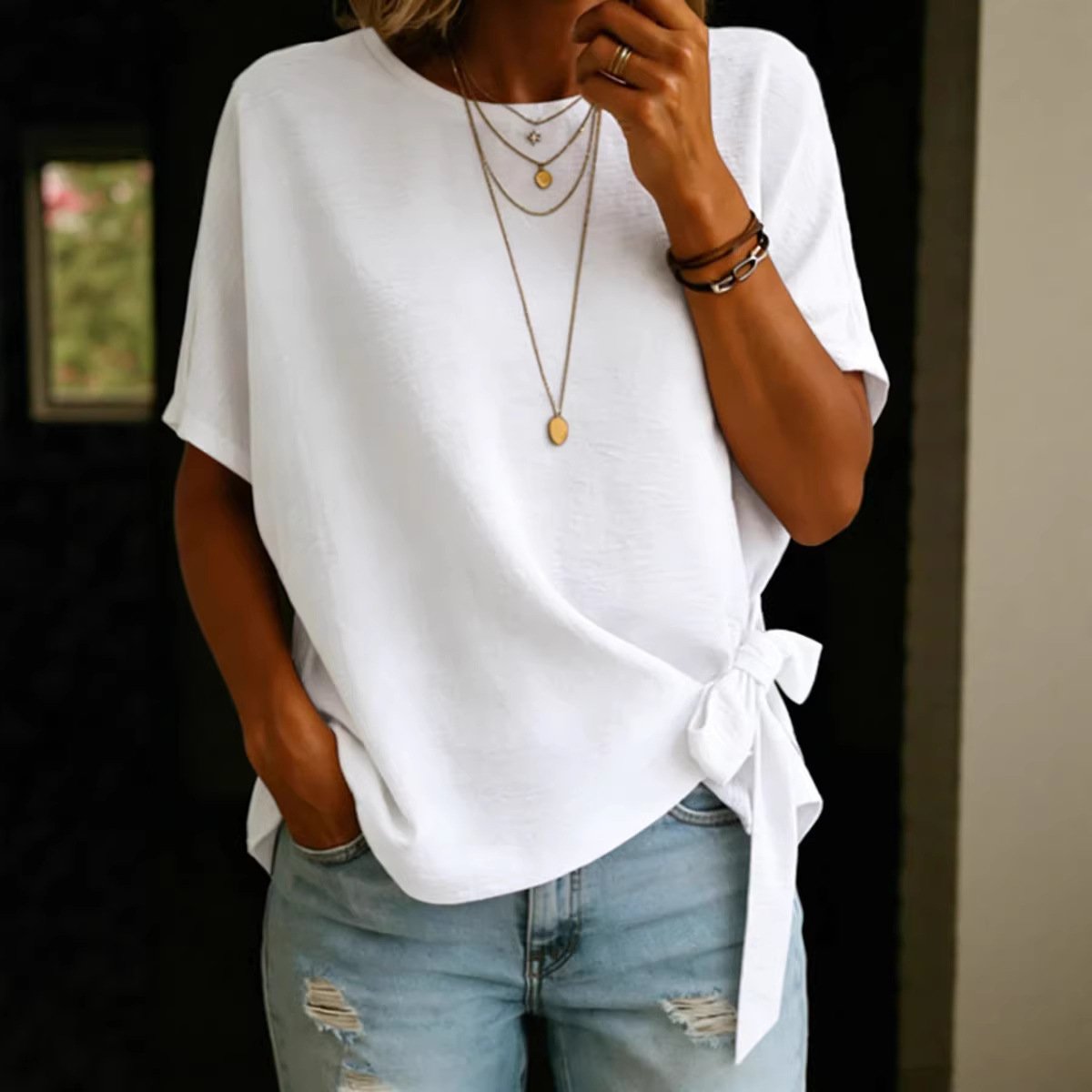 Loose Fit Short Sleeve T-Shirt for Women