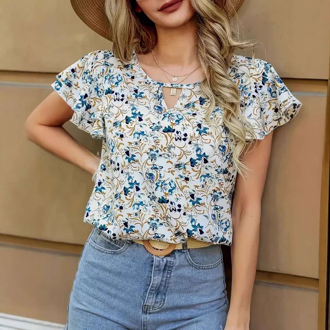Elegant Short Sleeve Women's Tops