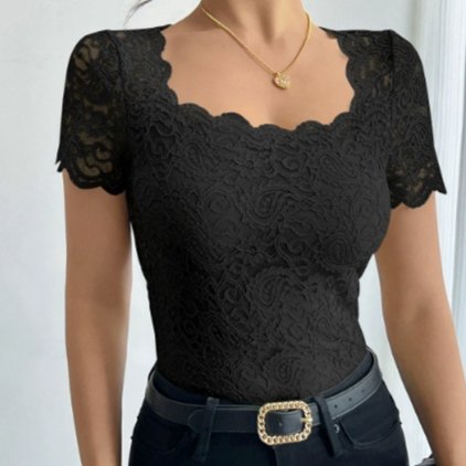 Lace Short-Sleeve Top
