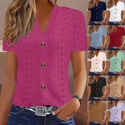 Women's Casual V-Neck Short Sleeve T-Shirt