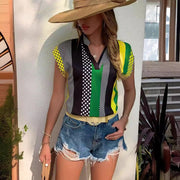 Elegant European-Style V-Neck Blouse for Women