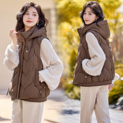 Autumn Winter Detachable Hood Vest for Women