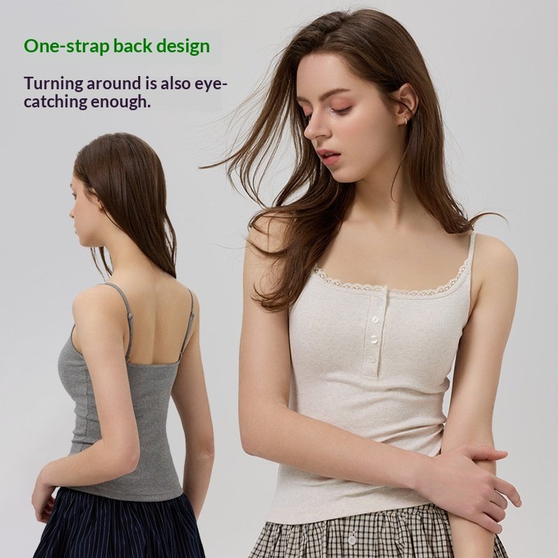 Lace Trim Camisole Bra Top for Women
