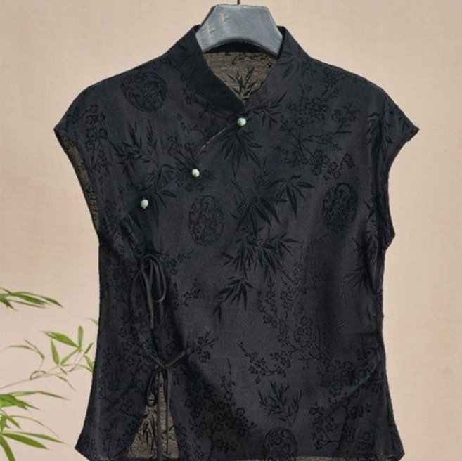 Retro Chic Short-Sleeve Shirt for Women