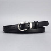 Slim Black Leather Belt