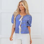 Casual Striped Short-Sleeve Top for Women