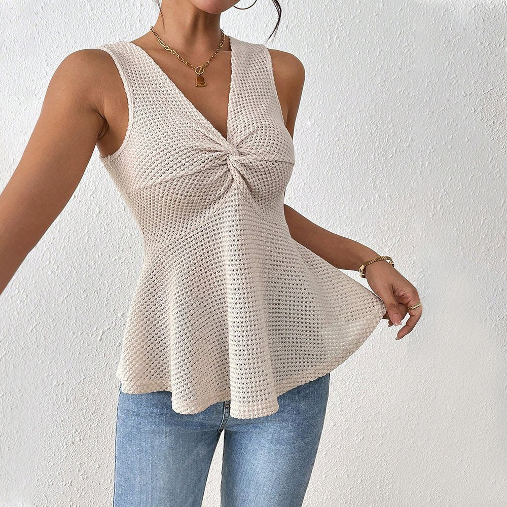 Elegant Sleeveless V-Neck Top for Women