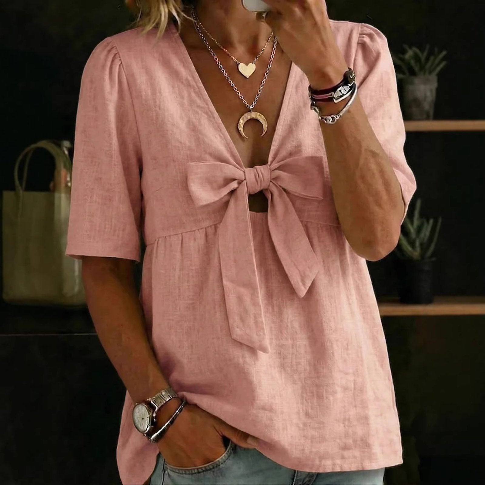 Versatile V-Neck Top for Women