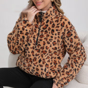 Stay Cozy in Style: Lambswool Fleece Leopard-Print Hoodie