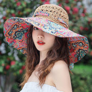 Sun Protection Beach Hat for Women - Peacock Green