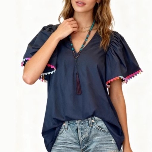 Women's V-Neck Short-Sleeve Shirt for a Chic Look