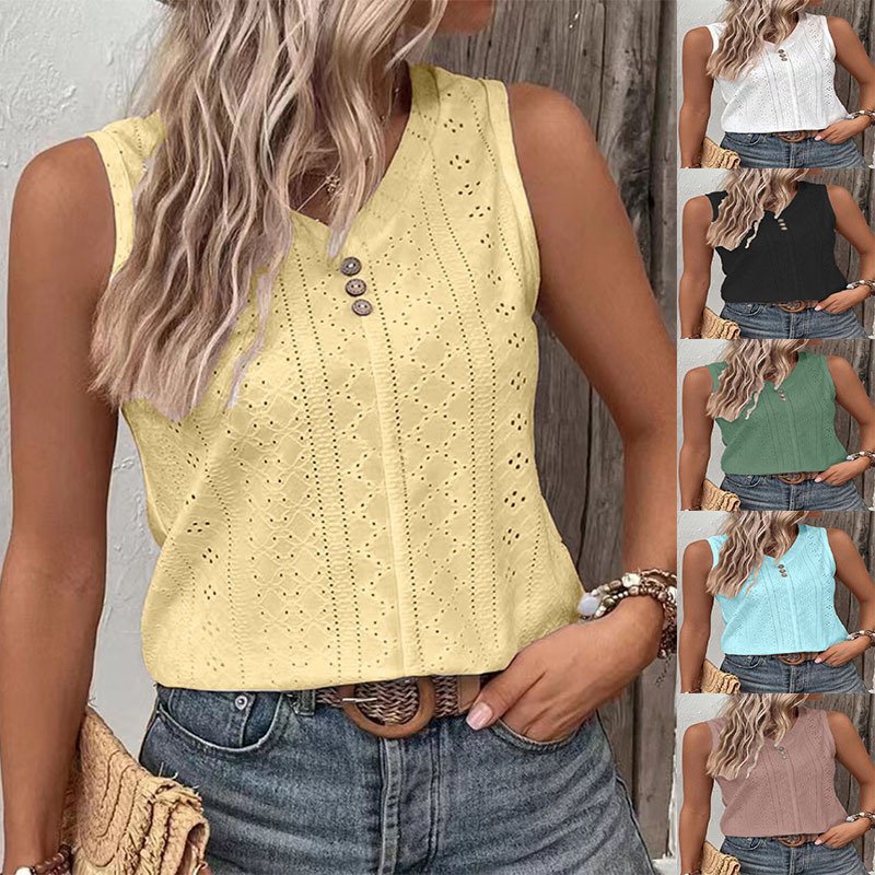 Casual Round Neck Tank Top T-Shirt for Women