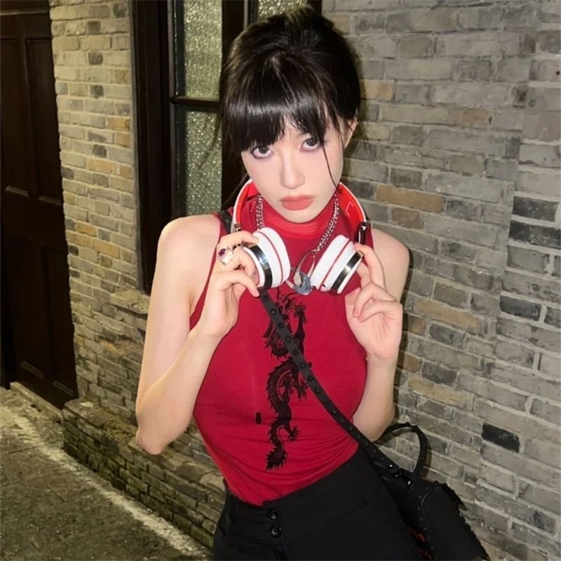 Retro Punk Style Tank Top for Women