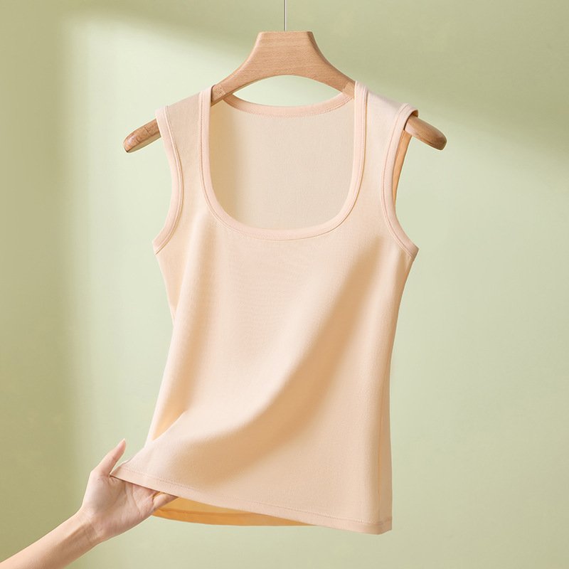 Plus Size Solid Color Camisole Vest for Women - Slimming Bottoming Tank Top