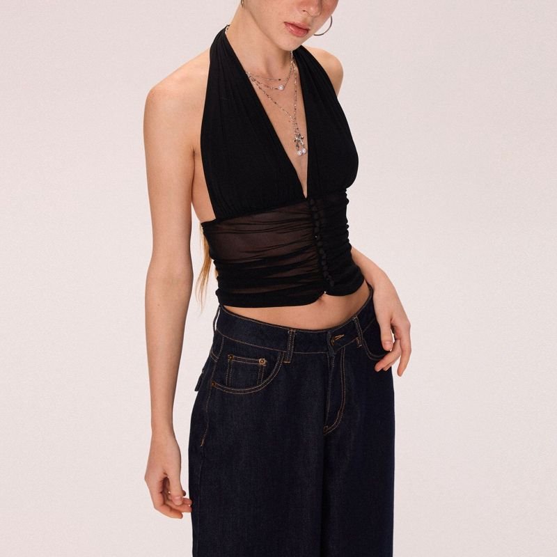 Sexy Black Halter Neck Camisole for Women