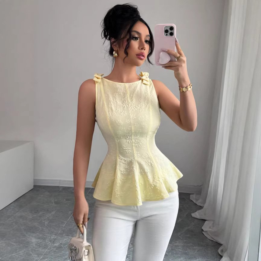 Spring Chic Slim-Fit Blouse for Women