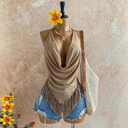 Summer Halter Neck Maxi Top with Backless Design