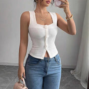 Layering Short White Camisole Top for Women