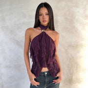 Elegant Off-Shoulder Halter Neck Top for Women