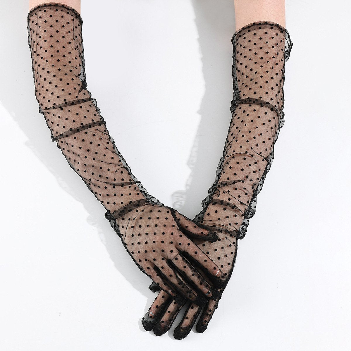Polka Dot Lace Gloves for Women - Summer Sun Protection