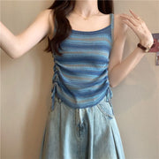 Striped Slim-Fit Knitted Camisole for Women