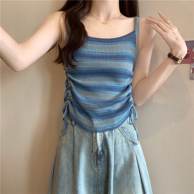 Striped Slim-Fit Knitted Camisole for Women
