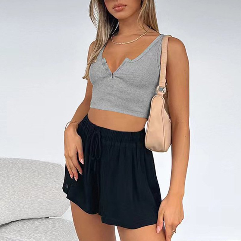 Bare-Midriff Japanese-Style Top for Women