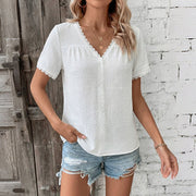 Casual V-Neck White Shirt for Women