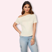 Sexy Apricot Off-Shoulder Top for Women