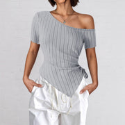 Elegant Slim-fit Drawstring Top for Women