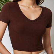 Cotton Feel V-Neck Top