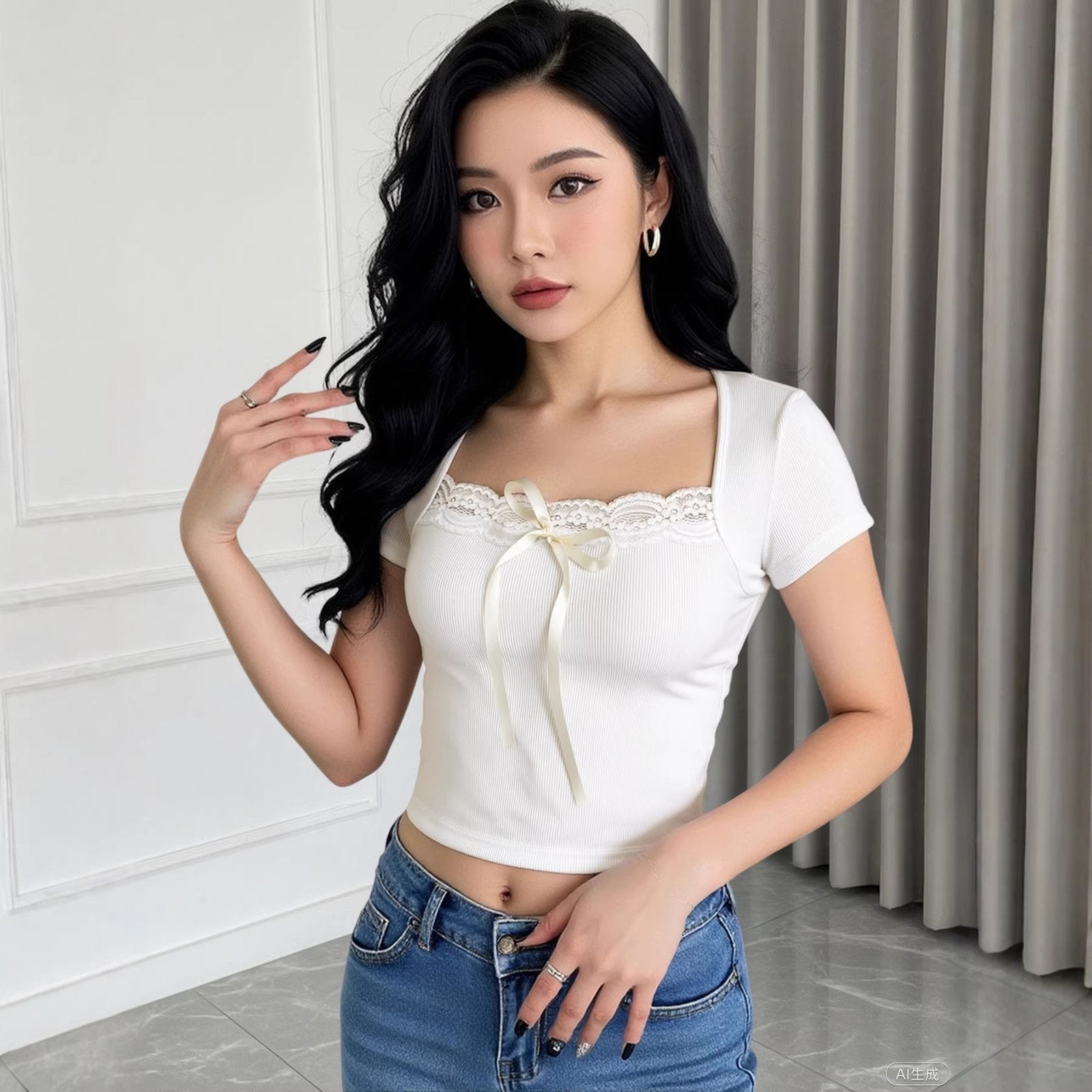 Lace Trim Top