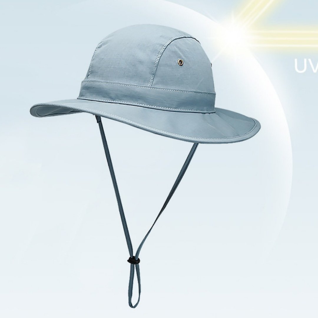 Wide-Brimmed Sun Hat for Women - Breathable Cotton Denim