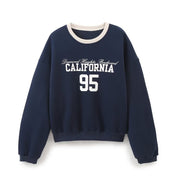 Cozy European-American Style Letter Sweatshirt for Women