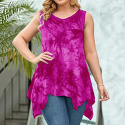 Tie-Dye Plus-Size Sleeveless Top for Women