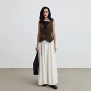 Retro Suede Vest for Women - Warm Cross-Over Waistcoat